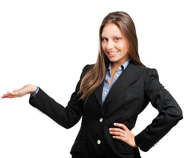 Business woman showing the copyspace using her hands